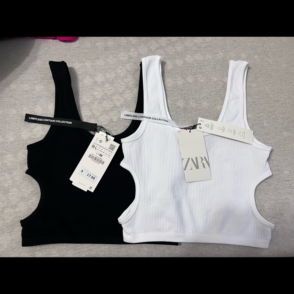 Zara contour crop tanks